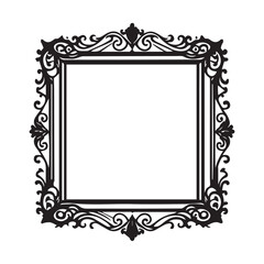 This is Floral Flower Frame Design, Frame Design Vector illustration, Frame Vector silhouette black color.