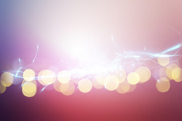 Abstract background of light blue shades with glare and bokeh effect.