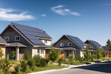 Homes with Solar Panels on the Roof Created with Generative AI