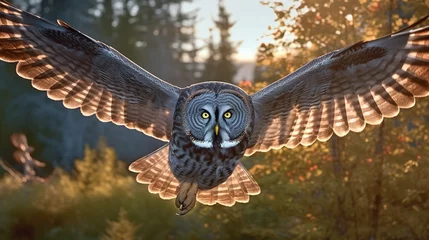 Fototapete Eulen-Cartoons eagle owl in flight