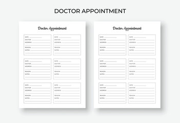 Medical Appointment Tracker, Digital Doctor Visit Tracker, Doctor Appointment Tracker