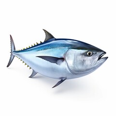 tuna fish isolated on white background, generative AI