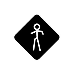 Person Road Sign Solid Icon