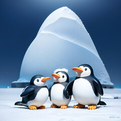 Obraz premium penguin on ice