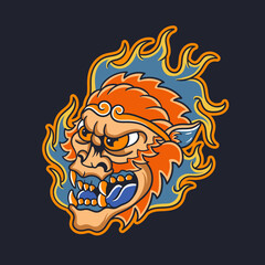 Hand drawn illustration of sun wukong