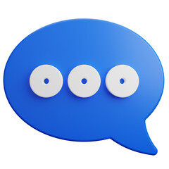 blue chat talking 3d icon
