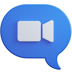 video call bubble chat 3d icon - obrazy, fototapety, plakaty