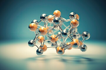 Obraz na płótnie Canvas 3d illustration of molecule Science background. generative ai
