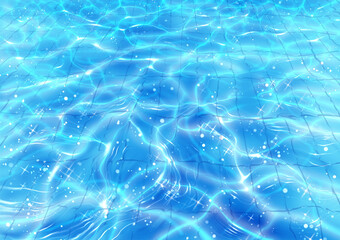 プール 夏 水面 ゆらめく キラキラ