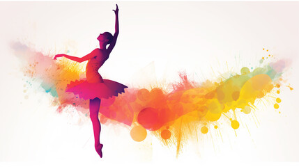 International Dance Day illustrative banner with different dance moves on white background. Generative ai