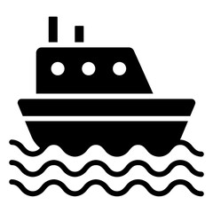 Ferry Boat Glyph Icon