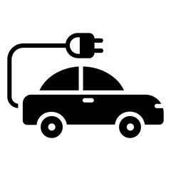 Electric Car glyph icon