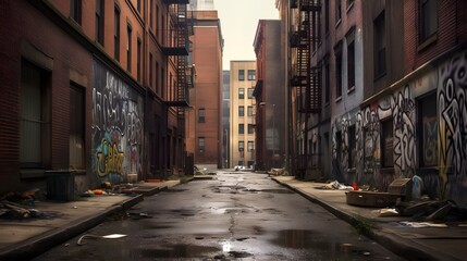 Fototapeta premium narrow street, Generative AI