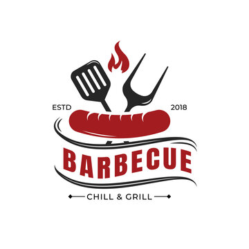 Vintage Retro Barbecue, Barbeque, Bbq, Steak logo vector design
