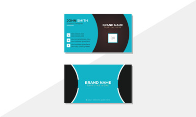 Blue color business card design, flat gradation, Creative And Minimalist  Real Estate Business Card.