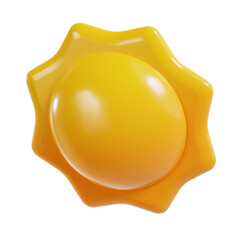 sunny day 3d render icon illustration, transparent background, summer season