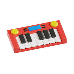 Fototapeta premium piano 3d render icon illustration, transparent background, kids toy