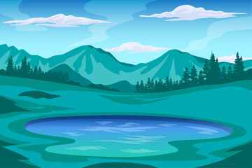 Fototapeta na wymiar gradient lake scenery landscape background