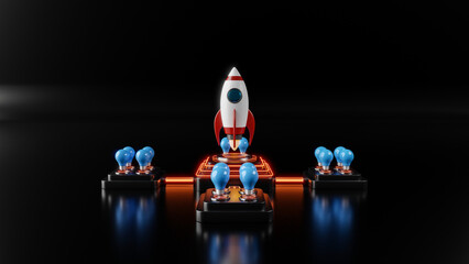 Obraz premium startup rocket ship
