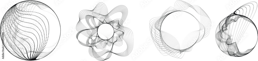 Poster abstract oval lines background with geometric circles . vector rotating ellipse line design . poster
