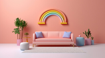 Think outside the box and explore the unconventional with a happy endings minimalist background. Generative IA