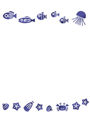 海の背景　C-2  白バック