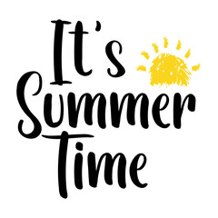 It's Summer Time Design Element for Greeting Cards and Labels, Template. stock illustration