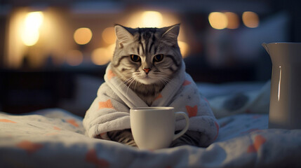 Dreamy and minimal cat background. Generative IA
