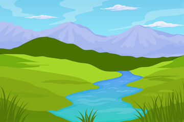 design forest lake landscape background