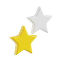 stars 3d render icon illustration, transparent background, feedback
