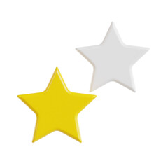 Obraz premium stars 3d render icon illustration, transparent background, feedback