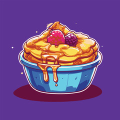 sweet pie with honey dessert icon illustration