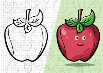 cartoon style apple illustration