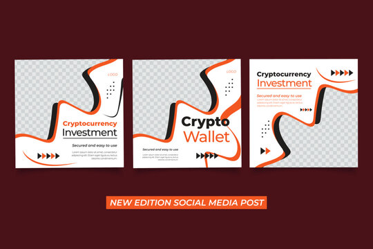 cryptocurrency design template of social media post