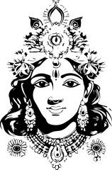 Hindu lord krishna black and white images