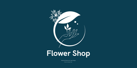 flower shop logo design for shop identity and brand