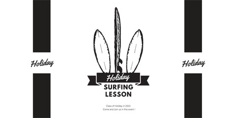 surfing logo design for holiday moment and beach event
