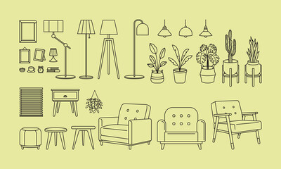 Living Room Interior Setup Objects

