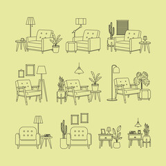 Living Room Interior Setup Objects
