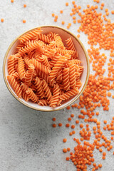 Fusilli red lentil pasta