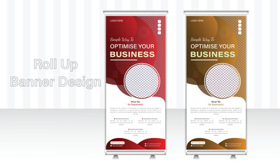 Business stand roll up banner design template,  Abstract modern presentation concept, vertical pull up design