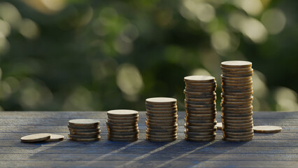 Stack of gold coin, money growth and sucess concept