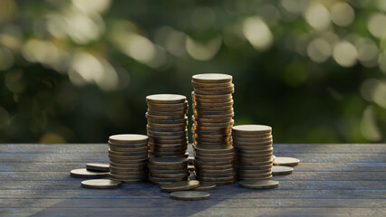 Stack of gold coin, money growth and sucess concept