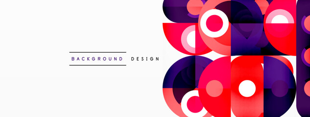 Abstract technology landing page background with circles and round elements. Creative concept for business, technology, science or print design