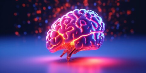 Colorful Ai Brain, Digital Innovation, Neural networks and Machine Learning. Created With Ai