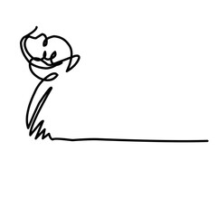 One Line Drawing Flower 