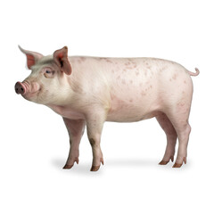 Pig isolated on transparent background. Generative AI Photo