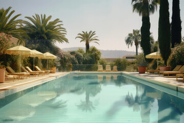 Fototapeta premium Ein schöner Pool wie in einer Anlage an der Cote d'Azur
