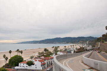 Santa Monica Bay, Beach and Pacific Coast Highway, Los Angeles, California