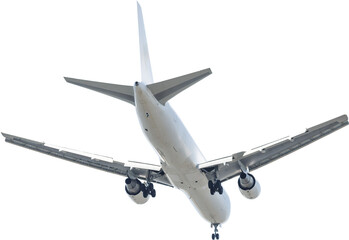 着陸態勢に入る飛行機